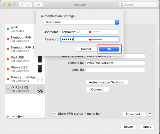 ikev2 setup macos screens