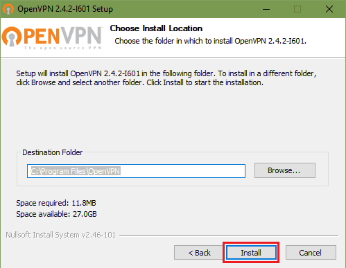 openvpn windows screens click on Install