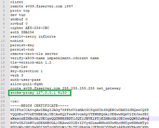 edit openvpn configuration